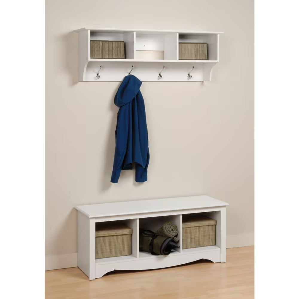 Prepac White Entryway Cubbie Shelf