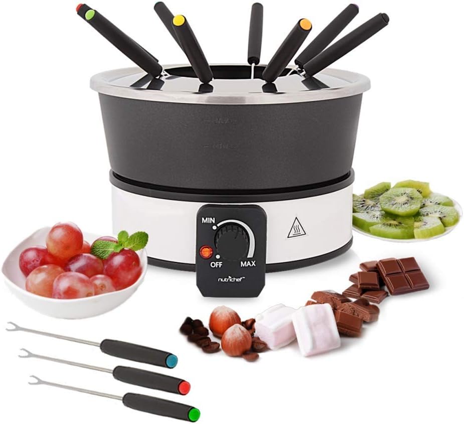Nutrichef Electric Chocolate Fondue Maker Set