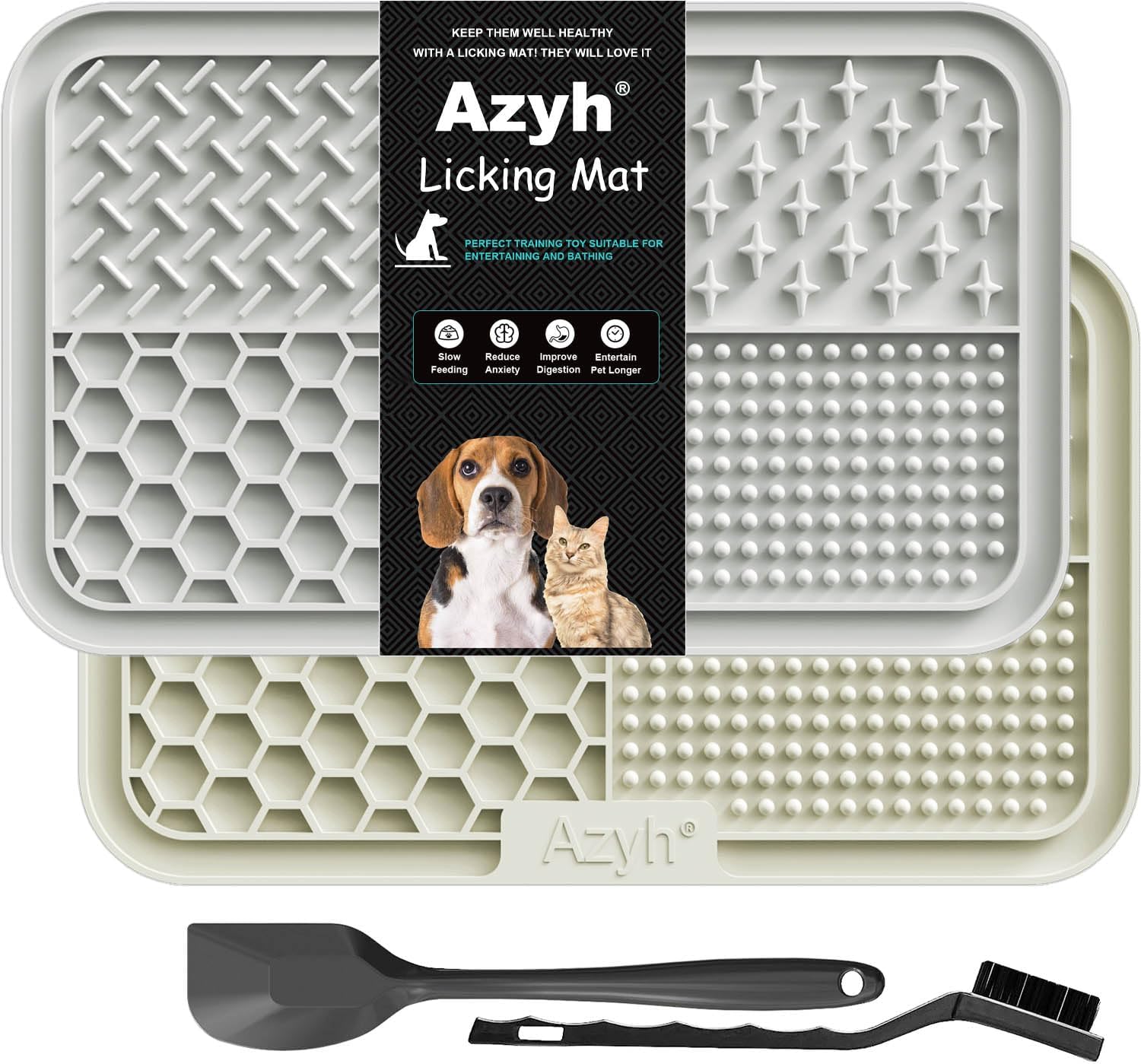 Azyh Licking Mat for Dogs & Cats 2 Pack