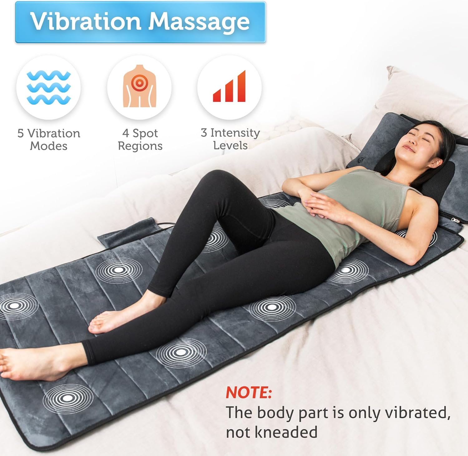 Comfier Massage Mat, Full Body Heating Massage Pad with Movable Shiatsu Neck Massage Pillow