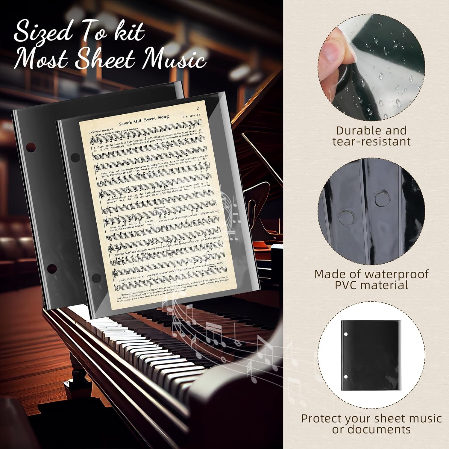 24 Pieces Black Flip Folio Marching Band Music