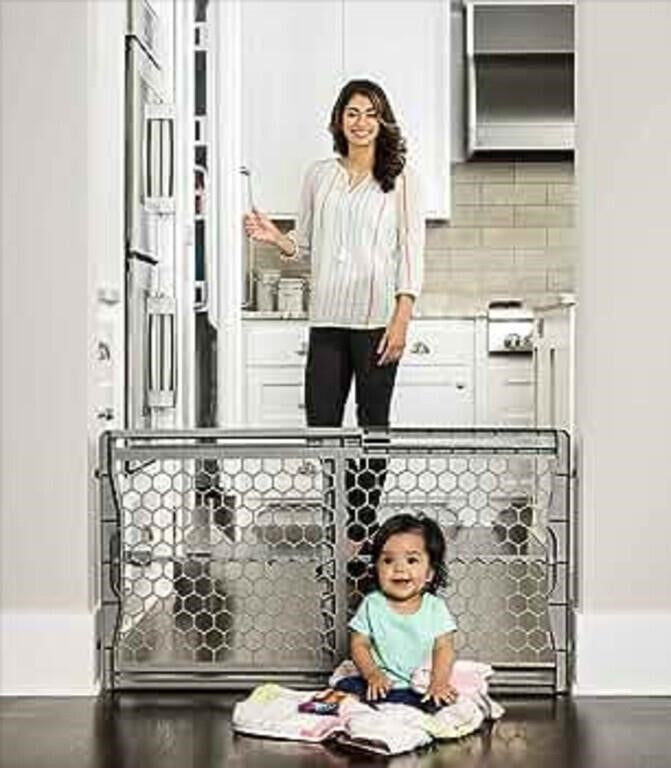 Regalo Plastic Gate, Gray - Stands 23 inches tall L x W x H: 106.7 x 71.1 x 58.4 Centimetres