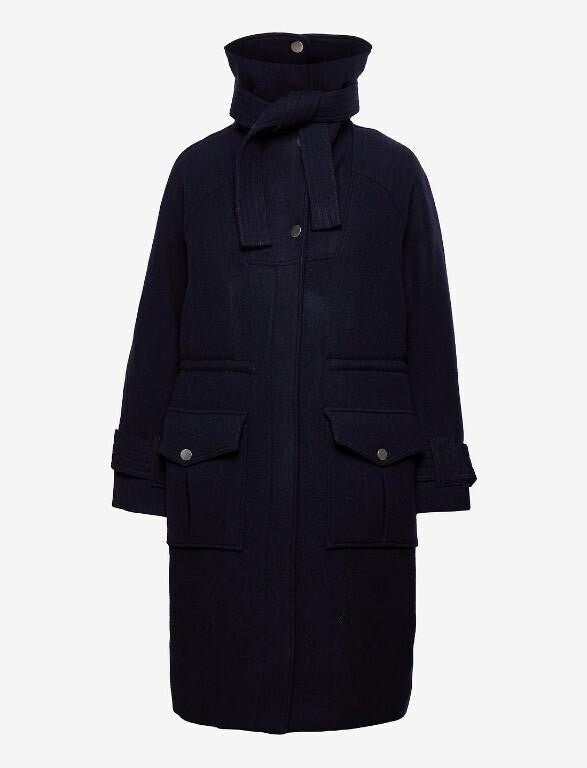Rodebjer Men's Wesley Wool Parka. Black, Size Larg