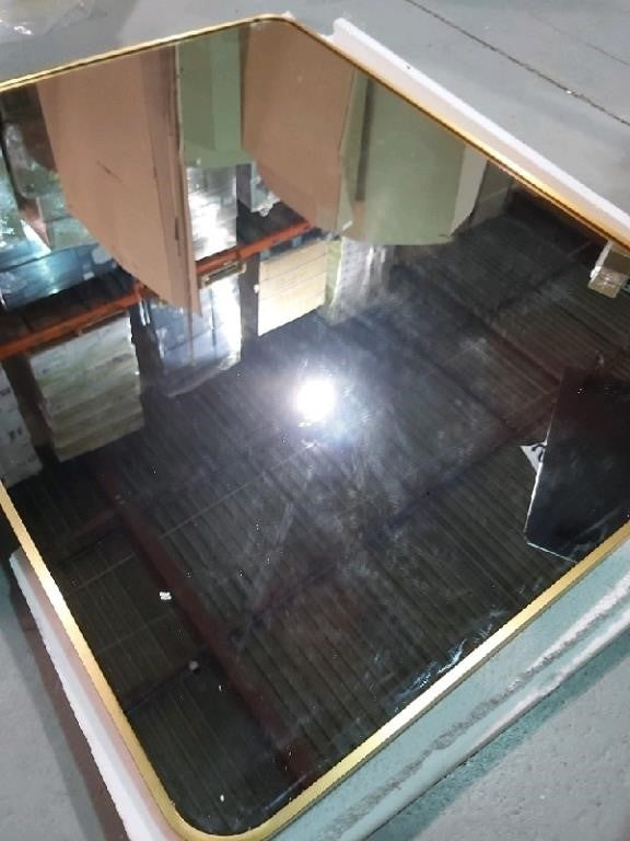 TETOTE 40x30 Inch Gold Bathroom Mirror