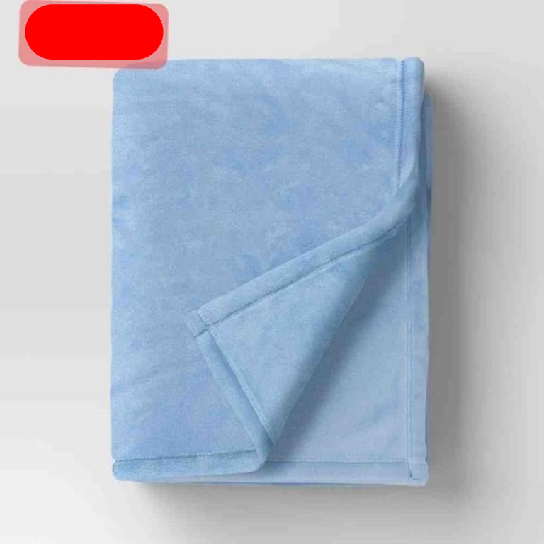 Solid Colored Plush Throw Blanket Sky Blue