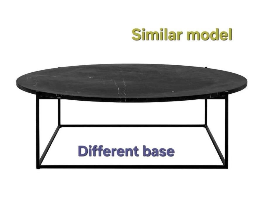 Round Coffee Table, Marble Top, Small, Black