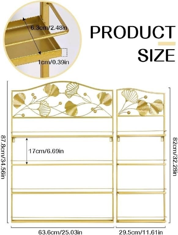 EBANKU 4 Tier Metal Wall Mounted Nail Polish S