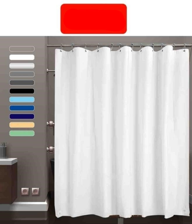 Zemahome White Plastic Shower Curtain