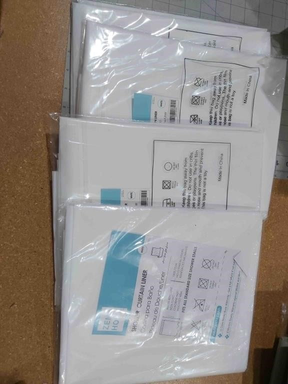 Zemahome White Plastic Shower Curtain