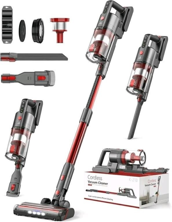 Cordless Vacuum Cleaner, 450W 40Kpa, 55 M