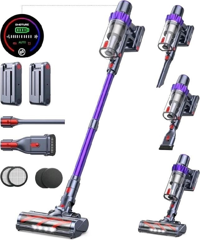 Cordless Vacuum Cleaner, 2 Batteries 110m