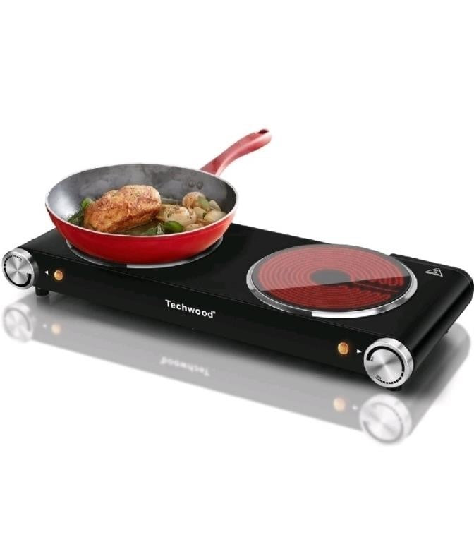 Techwood 1800W Dual Electric Stove, Countertop Sto