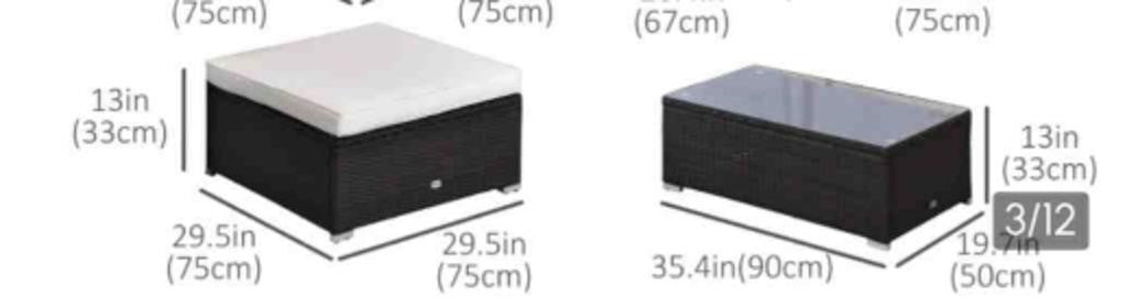 Glass Top Coffee Table And Ottoman