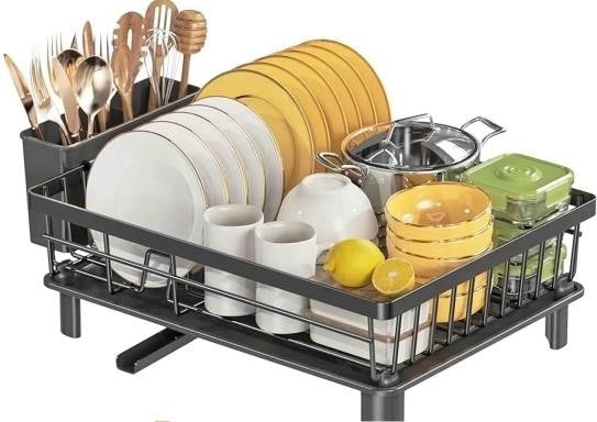 LIONONLY Stainless Steel Dish Rack wi
