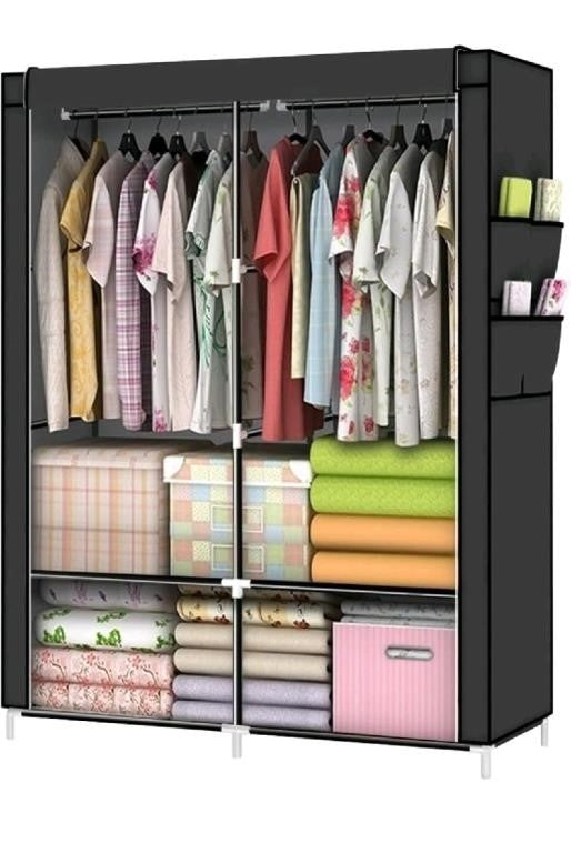 YOUUD Portable Closet with Non-Woven Cover, 2 Hang