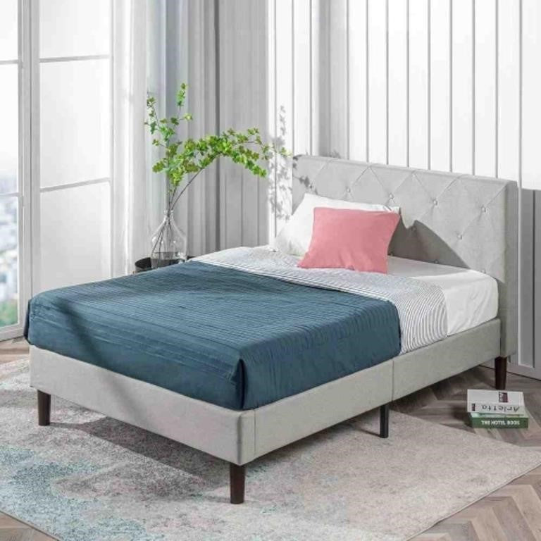 Bed in Sage Grey, King - Zinus FDPB-LG-K
