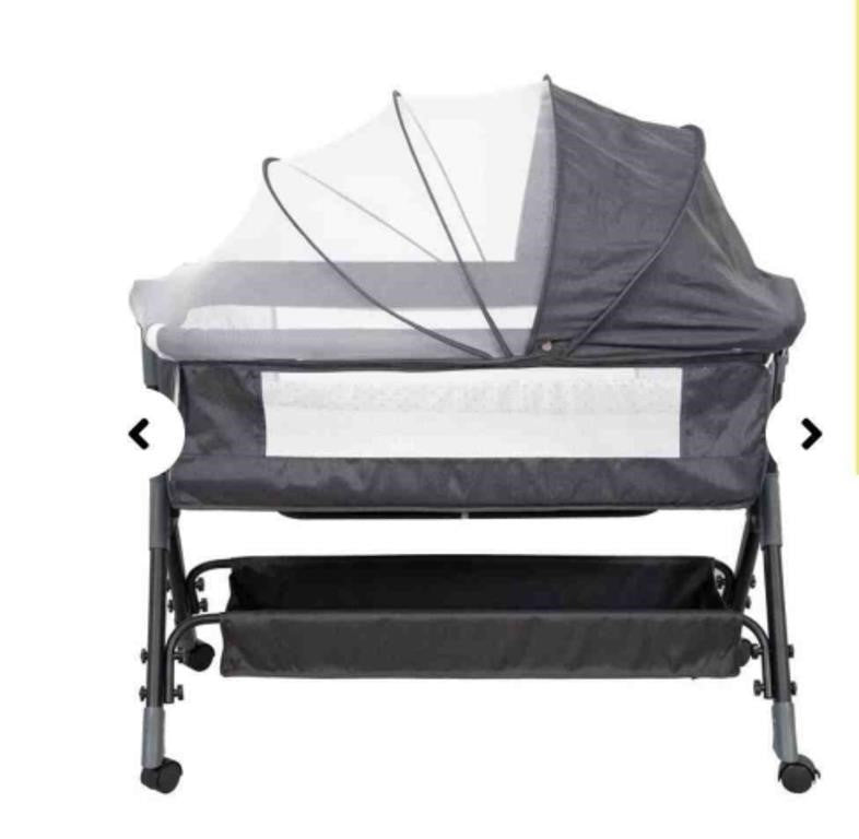 Durable Baby Bedside Crib C988 Grey