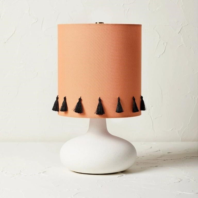 Opalhouse Ceramic Table Lamp With Tassel Shade, Or