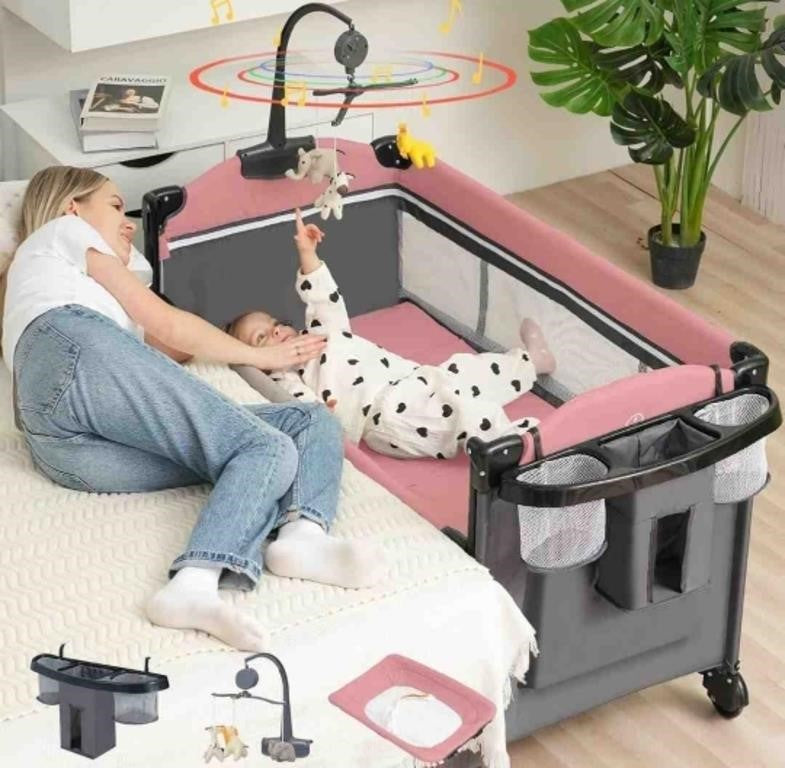 MEICHYUN 5 in 1 Baby Bassinet Bedside Sle