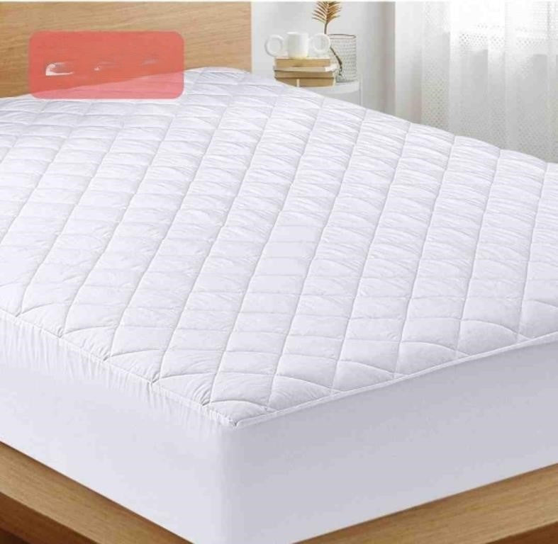 Bedding Quilted Fitted Mattres QUEEN WHITE