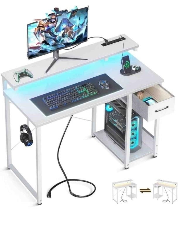 AODK Gaming Desk with Monitor Shelf, 40 Inch