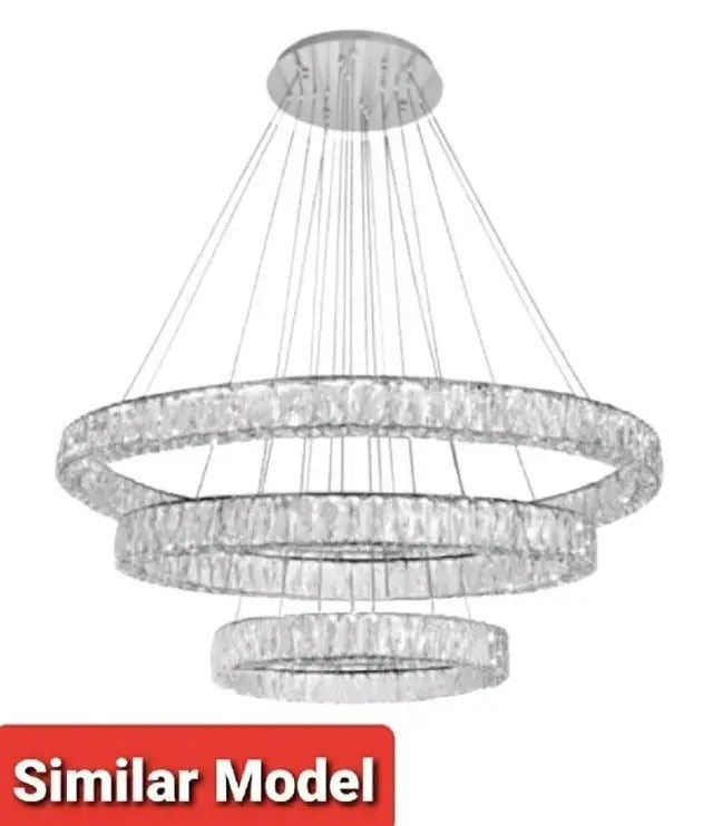 3 Ring Crystal Chandelier, 28"Dia, 21"Dia, 14"Dia - Estimated