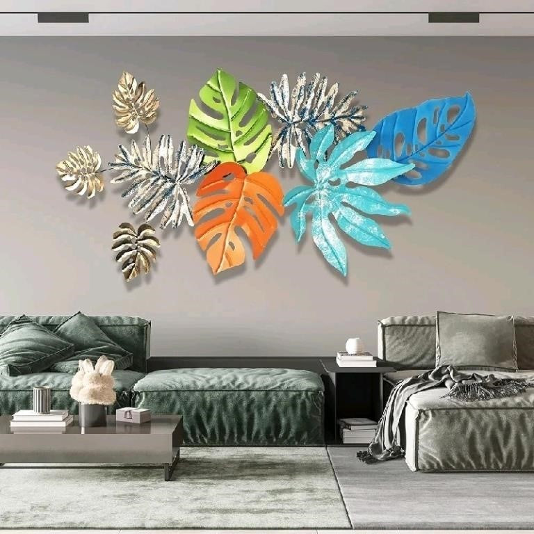 Large 3D Leaves Metal Wall Art