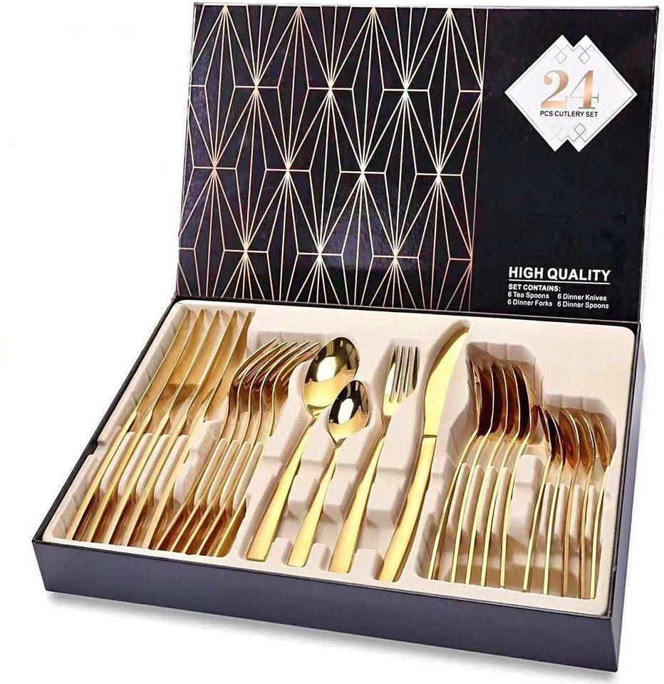 Polished cutlery set 24Pcs