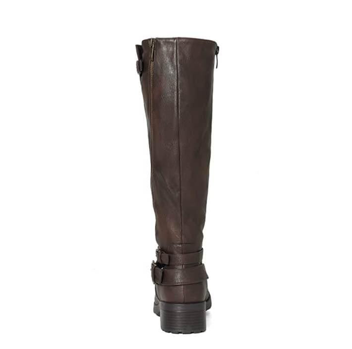 Women's Atlanta Brown Fur Lined Knee High Riding Boots Wide Calf Size 6.5 M US