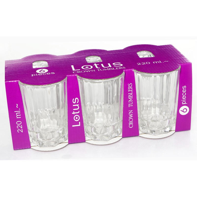 CROWN LOTUS GLASS TUMBLER