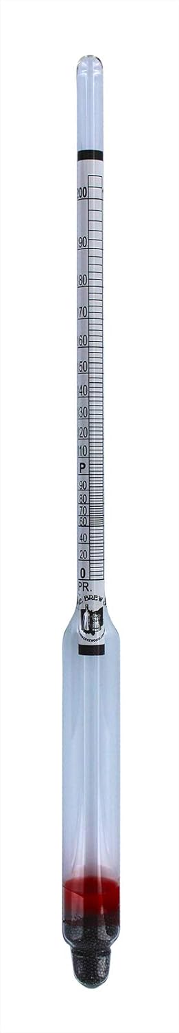 Home Brew Stuff Hydrometer - Alcohol, 0-200 Proof and Tralle by Bellwether, Transparent, 6612-1