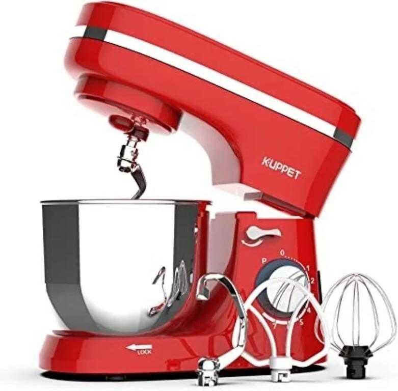 KUPPET Stand Mixer, 8-Speed Tilt-Head Electric Food Mixer with Dough Hook, Wire Whip