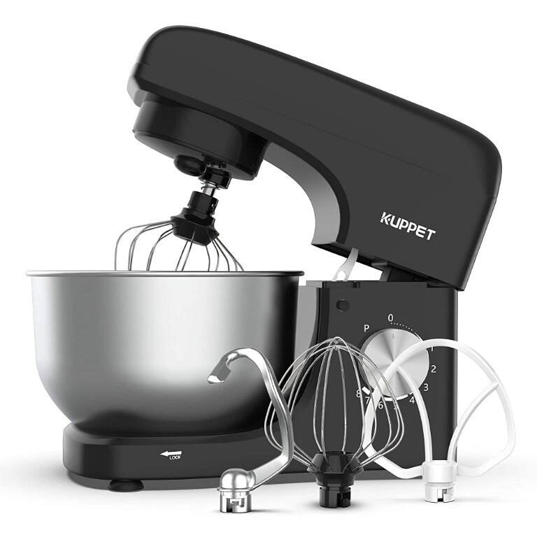 KUPPET Stand Mixer, 8-Speed Tilt-Head Electric Food Mixer with Dough Hook, Wire Whip