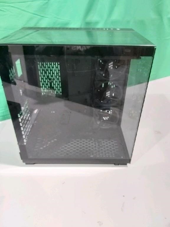 PC Case, Mid ATX, Black, Glass, With Fans