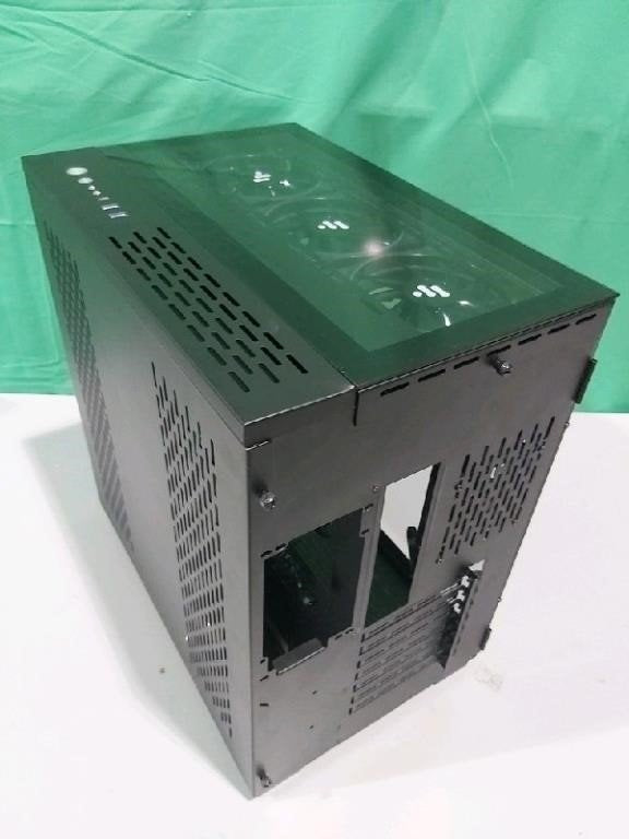 PC Case, Mid ATX, Black, Glass, With Fans