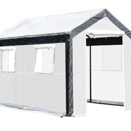 118 in.L x 78.75 in.W x 78.75 in.H Walk-in Garden Fully Enclosed Greenhouse w/ Steel Tubing 4 Window