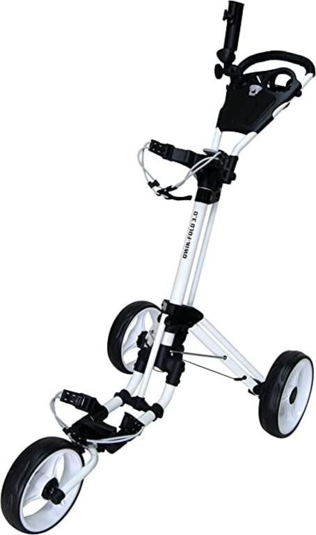 QWIK-FOLD 3 WHEEL PUSH PULL GOLF CART - FOOT BRAKE