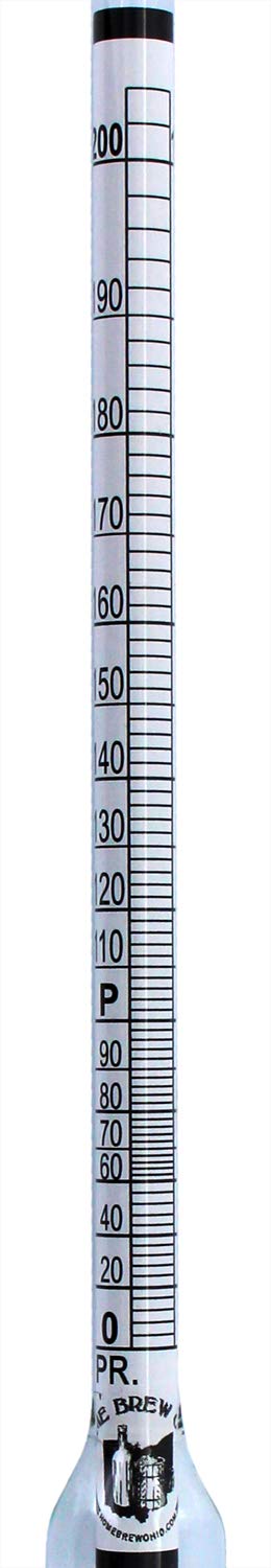 Home Brew Stuff Hydrometer - Alcohol, 0-200 Proof and Tralle by Bellwether, Transparent, 6612-1