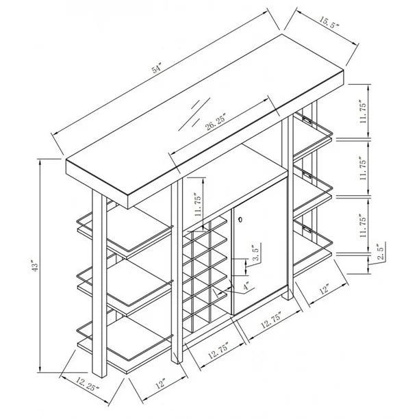 Soho Bar Cabinet, Red Cocoa