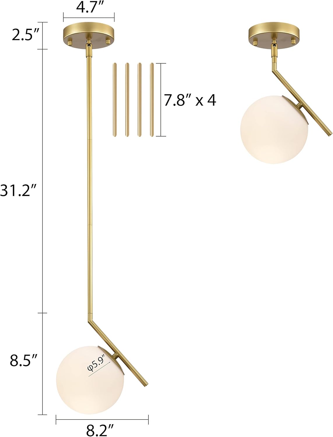 Modern Gold Pendant Light Fixtures Glass