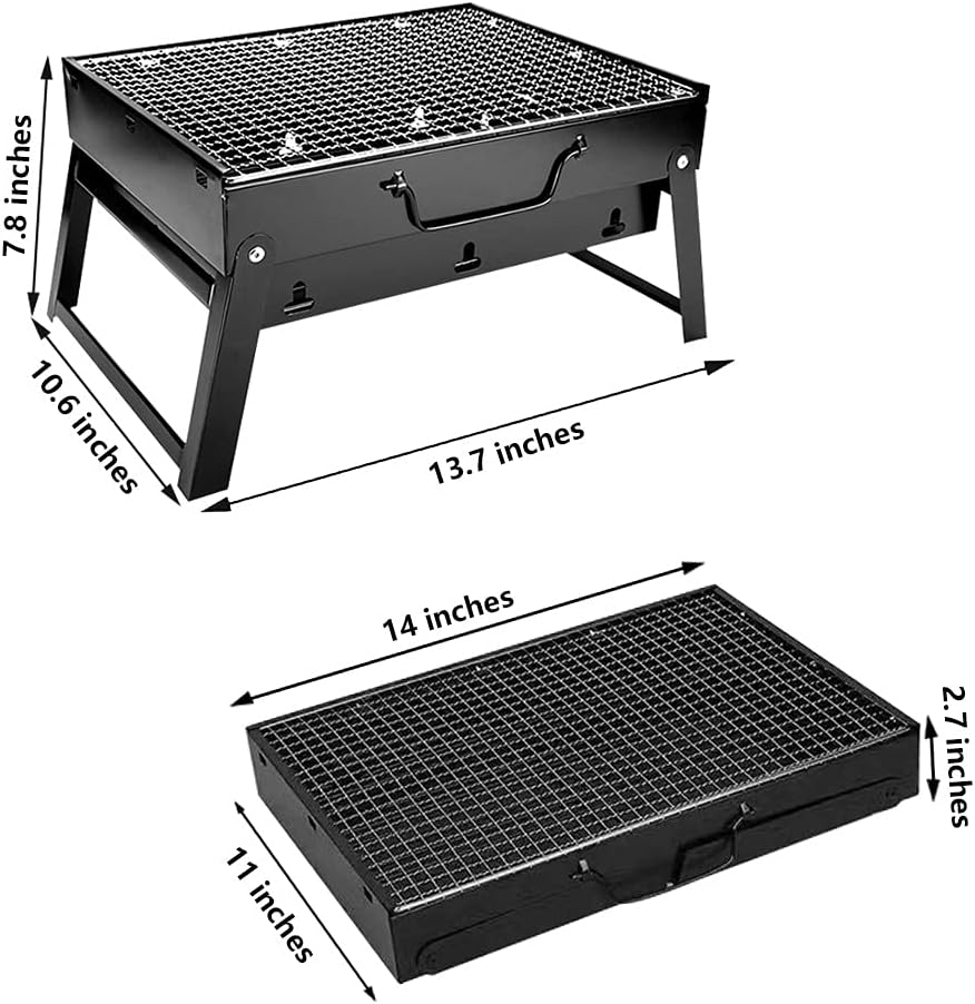 TaTasay Portable Charcoal Grill Stainless Steel Winter Outdoor Folding BBQ