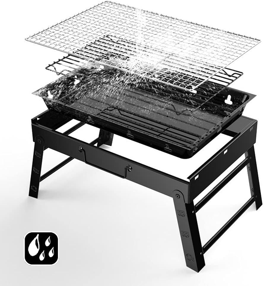 TaTasay Portable Charcoal Grill Stainless Steel Winter Outdoor Folding BBQ