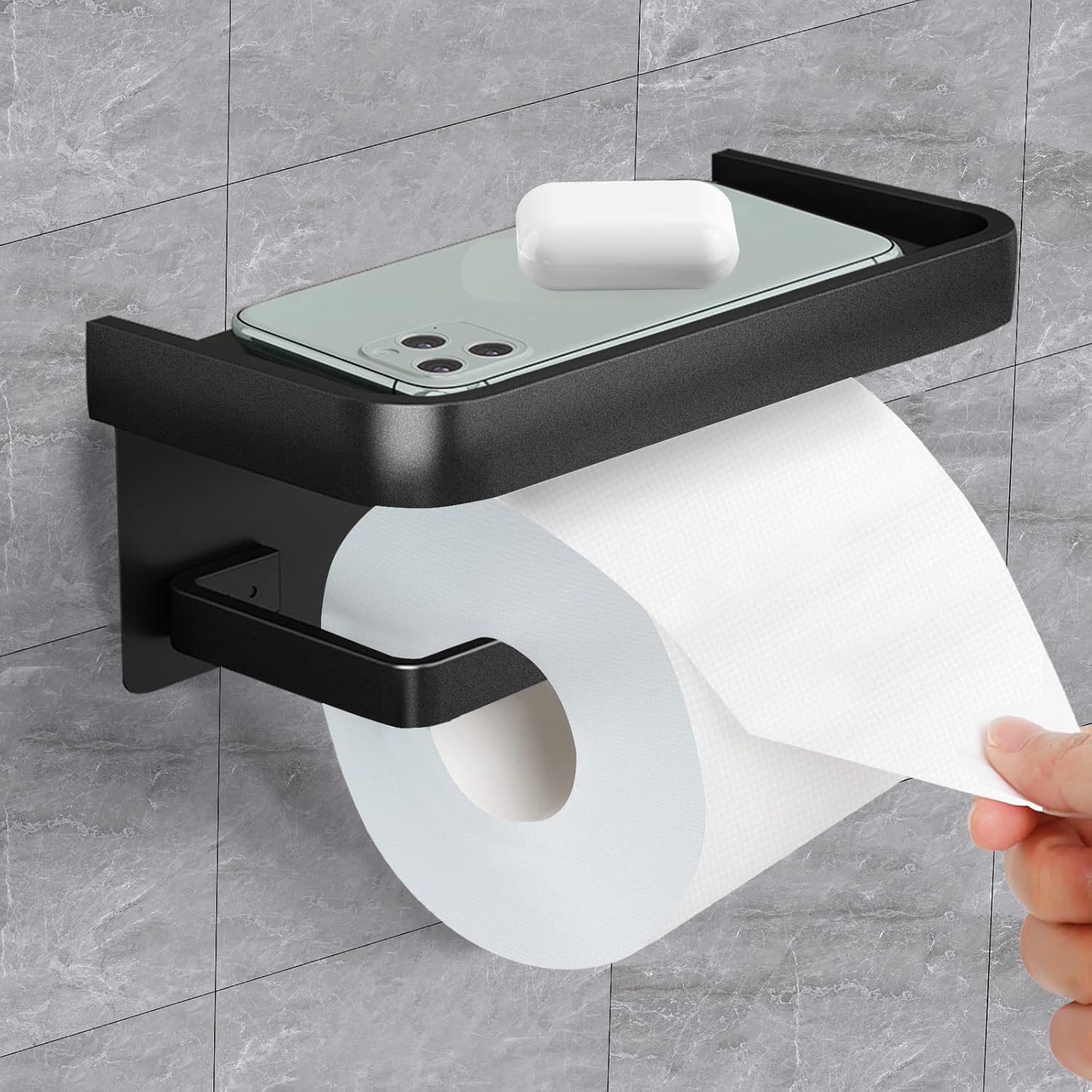 KWANITHINK Toilet Paper Holder with Shelf