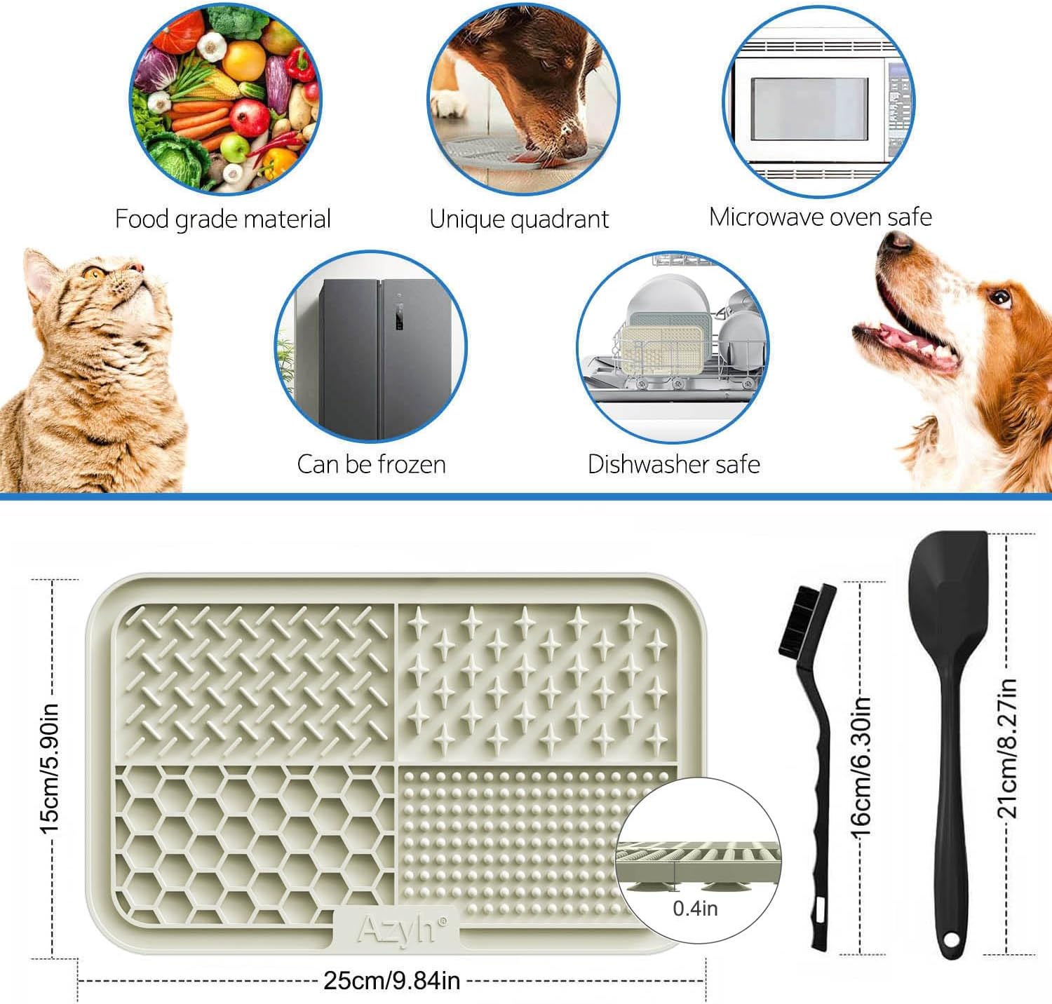 Azyh Licking Mat for Dogs & Cats 2 Pack