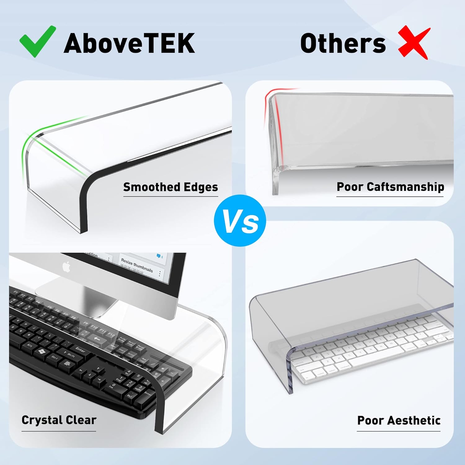 AboveTEK Premium Acrylic Monitor Stand