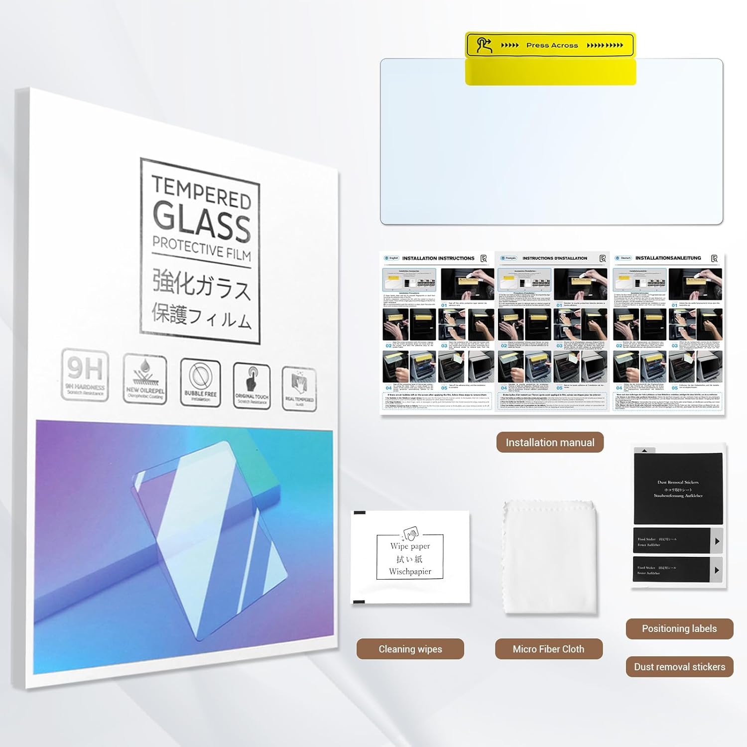 YEE PIN for Jeep Wrangler 2024 Screen Protector, 13.4cm×4.7cm, Tempered glass protective film