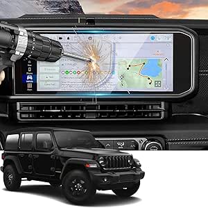 YEE PIN for Jeep Wrangler 2024 Screen Protector, 13.4cm×4.7cm, Tempered glass protective film