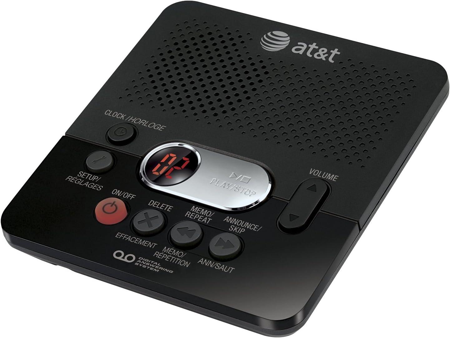 AT&T Digital Answering Machine with 60 Minutes Record Time and Time/Date Stamp, Black