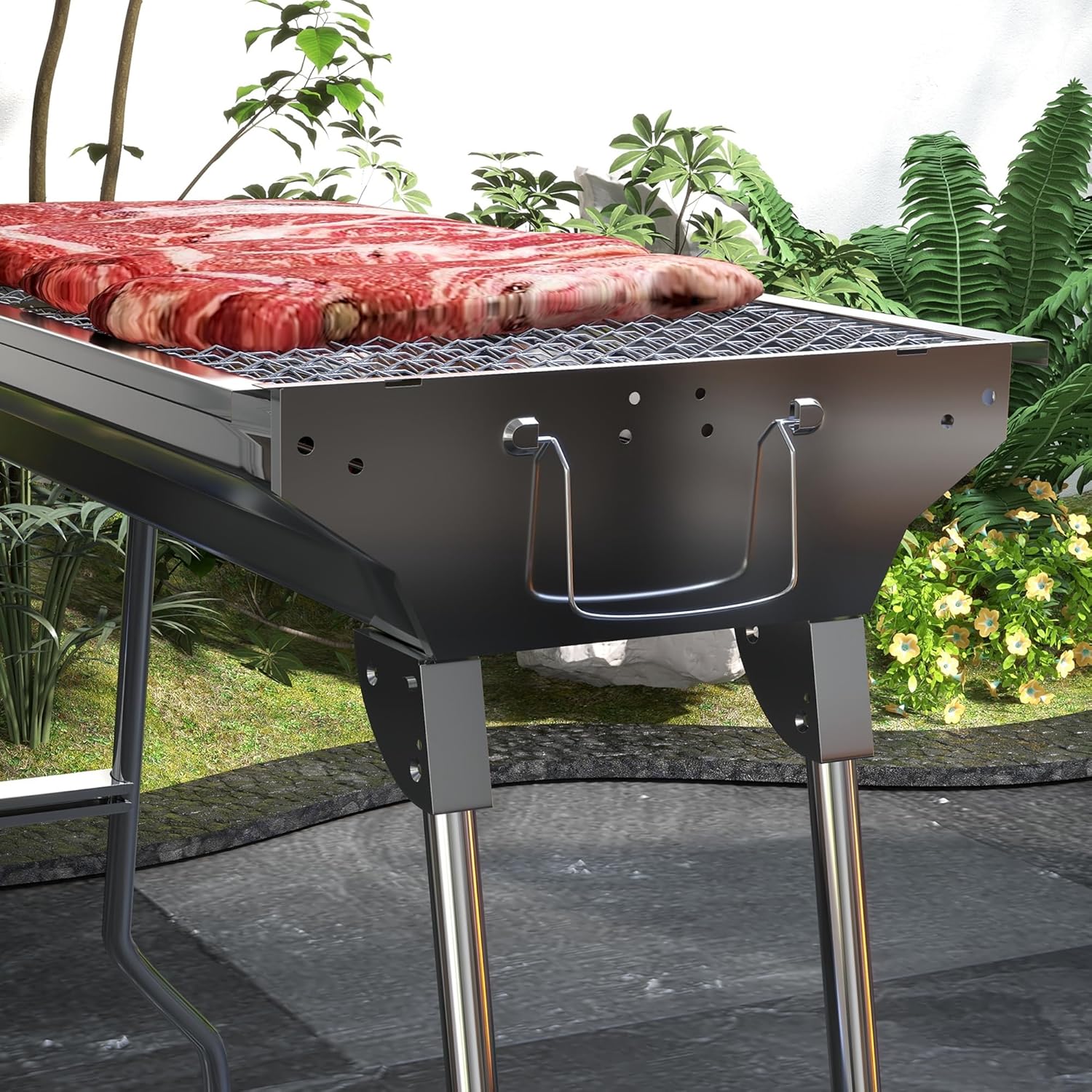 Outsunny Stainless Steel Portable Charcoal Grill