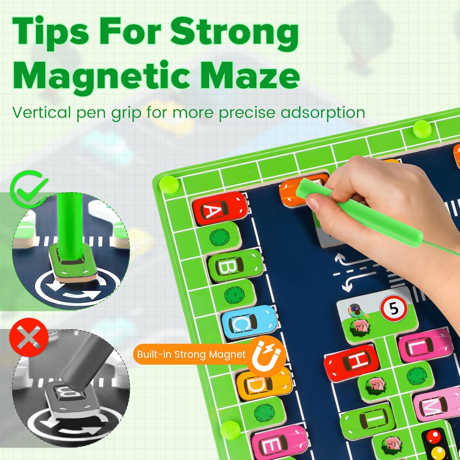 Magnetic Alphabet Maze - Montessori Toys for 3 4 5 Year Old